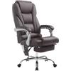 CLP Sedia da ufficio Pacific in ecopelle I funzione massaggio I ergonomica, girevole a 360° con poggiapiedi, Colore:marrone
