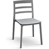 PAZZO DESIGN Sedia Luca, Set Da 4, Grigio, Polipropilene, Cucina, Sala Da Pranzo, Giardino, Impilabili - id_1966