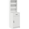 Solivagant Credenza Bianco 40 x 40,5 x 135 cm Legno Multistrato,Bianco,20.65kg