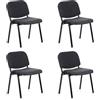 HJH Office 704520 Set di 4 Ospite XT 600 Tessuto, Conferenza imbottita, impilabile, Attesa, Poltrona, Antracite