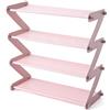VALINK Venus valink Tessuto Non Acciaio Inox Pieghevole Scarpiera, Scarpe Ripiani Organizer Portaoggetti, Multi Strato Assemblato Sostegno, Soggiorno Camera da Letto Entryway Conservazione Mensola - Rosa