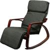yelloo - Sedia a Dondolo ZEN da Interno, Poltrona a Dondolo da Interno in Legno di Betulla, Poltroncina Camera da Letto, Relax, Giardino Coperto, Sedia Legno Comoda (Noce Nero)