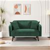 [en.casa] Divano a 2 Posti di Seduta con Rivestimento in Velluto a Corde Telaio in Legno Sofa Relax Imbottito con Braccioli Schienale e 2 Cuscini per Soggiorno Salotto - Verde