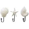 FADDR Sea Shell, appendiabiti da parete, 3 pezzi, in resina, a forma di conchiglia, asciugamano, cappello, appendiabiti da parete, gancio decorativo per appendere vestiti/sciarpe/gioielli.
