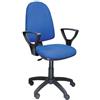 SEDIAOFFICE - Sedia Direzionale Ufficio a Contatto Permanente, Sedia da Ufficio Ergonomica Ideale per Chi Passa Tante Ore Seduto, Made in Italy (Ruote Parquet, Blu Tessuto)