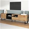 Witimisy Moderno supporto per TV con design nero e color legno, capiente, struttura robusta, 190 x 38 x 48 cm