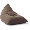 Lumaland Pouf a pera triangolare XXL 370 l con imbottitura inclusa - Poltrona relax in lino per interni - Divano a sacco gigante comodo, ideale per soggiorno e camera - 150 x 100 x 100 cm, marrone