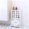 HUOLE Armadio ad angolo con anta e ripiani, supporto per carta igienica, mensola regolabile, mobile da bagno, armadio da bagno, colonna 30 x 22 x 75 cm (B) bianco
