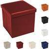 Tata Home Pouf Puff Contenitore Scatola Cubo Poggiapiedi Sgabello in Ecopelle Similpelle Misura 38 x 38 x 38 cm Colore Bordeuaux