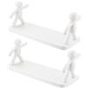 LIFKOME Mensole Sospese da Parete in Pp Bianco 2 Pezzi, Installazione senza Fori, Perfette per Bagno e Lavanderia, Stile Semplice e Classico