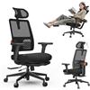Newtral MAGICH-BP Sedia Ufficio Ergonomica con Poggiapiedi, Sedia Scrivania Poltrona Ergonomica con Braccioli Regolabile, Ergonomic Office Chair Oscillazione 96-136° (MAGICH-BP, Nero)