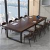 WNGJZZYC Tavolo da Conferenza in Legno, Tavolo Ufficio in Stile Industriale, Scrivania Lunga, Gambe in Metallo Nero, Adatto per Ristoranti, Cucine e Uffici, può Ospitare da 5 a 10 Persone(Brown,160x80x75cm/63x