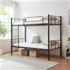[en.casa] Letto A Castello a 2 Posti 90 x 200 cm con Scaletta e Sponda Barriera Anticaduta Struttura in Acciaio per Cameretta Camera degli Ospiti Casa Vacanza - Nero
