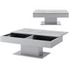 [en.casa] Tavolino da Salotto con Piano Scorrevole Tavolo Basso con 2 Vani Nascosti Tavolino Contenitore 40 x 110 x 60 cm Grigio/Effetto Cemento