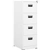 BAZZI Schedario, Mobiletto Ufficio, Schedario da Ufficio, Mobile Ufficio, Armadio Classificatore Bianco 46x62x133 cm in Acciaio