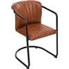 ATMOSPHERA CREATEUR D'INTERIEUR ATM-157286A Atmosphera-Fauteuil in Pelle Marrone Cognac Dario, cm
