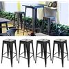 Yizhe 4 Sgabelli Alti da Bar Industrial, Sgabelli Molto Impilabili, Moderni, Robusti, Sgabelli Bar 76 cm in Metallo Ferro, Nessuna Necessità di Installazione (4)