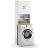 Yellowshop - Mobile colonna universale coprilavatrice asciugatrice L65xP32xH195 cm Laundrycompos Bianco