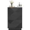 UEV Cassettiera a 5 Cassetti con Motivo a Rombi, Settiminio Spazioso per Archiviazione, Comò Stabile e Durevole per Soggiorno, Camera da letto, Corridoio, 60 x 33,5 x 94 cm, Nero