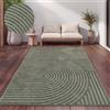 Paco Home Tappeto Cucina Da Esterno Salotto Moderno Balcone Terrazo Motivo Scandinavo Motivo Boho Monocolore, Dimensione:120x160 cm, Colore:Verde 3