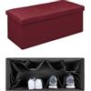 IlGruppone Pouf Contenitore Cassapanca Con Scarpiera Interna Salvaspazio Portaoggetti Porta Scarpe Panca Sgabello A Pie Di Letto Rettangolare Poggiapiedi Panchina - Bordeaux3 - Rettangolare