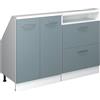 Vicco Set di mobili sottotetto Rion, Grigio-blu/Bianco
