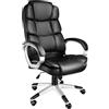 tectake® Poltrona da Ufficio, Sedia scrivania con Poggiatesta e Braccioli, Base con Rotelle, Sedia Ergonomica con Altezza Regolabile, Funzione Basculante, Poltrona Ufficio - Nero