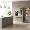 DecHome - Credenza Cucina Alta Moderna Mobile 5 Ante 2 Cassetti Ripiani Dimensioni 100x39x180 cm Bianco/Legno