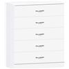 Vida Designs Home Discount Bianco cassettiera, 5 cassetti con Maniglie in Metallo e corridori, Sistema Unico con Guide, Camera da Letto Riano Storage Furniture