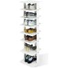 COSTWAY Scarpiera a 7 Ripiani, Scaffale Portascarpe in Legno con 2 Ripiani di Diverse Altezze, Scaffale Portaoggetti Multifunzione per Ingresso Soggiorno Camera da Letto, 28,5x25,5x110 cm (Bianco)