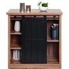 Mendler Cassettiera con anta scorrevole salotto industriale HWC-K75 84x80x40cm - marrone