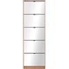 AVANTI TRENDSTORE - Koblenz - Scarpiera con Specchio e con 5 vani a ribalta in Laminato, in 2 Colori Diversi Disponibile, Dimensioni: Lap 58x177x17 cm (Bianco)