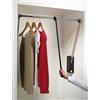 Gedotec alzata regolabile per guardaroba Wardrobelift guardaroba - Servetto | alza abiti pieghevole nero - nichelato | regolabile in larghezza 440-610 mm | 1 pezzo - asta appendiabiti pieghevole