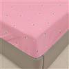 Odot Lenzuolo sotto con Angoli, Stile Cartone Animato Lenzuola sotto Elasticizzato Lenzuolo Coprimaterasso Elastico Lenzuola Singolo Matrimoniale (120x200+30cm,Pesca Rosa)
