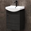 Planetmöbel Set di mobili da bagno lavabo con mobiletto 45 x 60 x 33 cm con rubinetto nero per bagno e WC ospiti, antracite