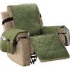 FASCINATDECO Copripoltrona Relax Reclinabile Trapuntata Antiscivolo Fodera Reclinabile per Divano in Velluto con Supporto Antiscivolo E Cinghia Elastica più Ampia (Verde,1 Posti 56 cm)