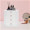 JUDEMII Organizer in plastica con 4 cassetti, organizer da scrivania, cassettiera per documenti e forniture per ufficio, altezza x larghezza x profondità: ca. 29 x 26 x 20,2 cm, bianco