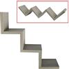 vetrine in rete Vetrineinrete® Mensola da Parete Colore Rovere Grigio a Zig Zag in Legno MDF libreria Design Moderno 3 Ripiani scaffale Fissaggio a Muro a Scomparsa Kit Incluso 59 x 12 cm G69