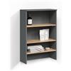 Livinity Mobiletto per lavatrice Paolina, Antracite/Rovere dorato, 68 x 100.4 cm con ripiani aperti