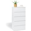 IDMarket - TOMI cassettiera a 5 cassetti 60 cm in legno bianco settimanale