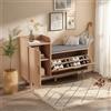 SHAODENG Scarpiera con panca e alette, scarpiera in legno, con scomparto per ingresso, corridoio, soggiorno, camera da letto, 100 x 69,5 x 30 cm
