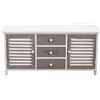 Rebecca Mobili Credenza bassa per tv, mobiletto porta tv con 2 ante 3 cassetti, legno, bianco grigio, stile vintage, per soggiorno ingresso - Misure: 44 x 90 x 34 cm (HxLxP) - Art. RE6080