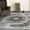 VIMODA tibet6447 Classico Soggiorno Tappeto, Dich Trama, Melange Medaglione Modello, qualità Top, Grigio/Nero - Variopinto, 200 x 290 cm