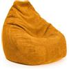 Lumaland Poltrona da gioco XXL in velluto a coste | Poltrona da gioco per adulti e adolescenti | Comodo Bean Bag 135 x 100 cm [giallo senape]