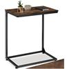 tectake® Tavolino Salotto 55,5x35x67 cm, Tavolino da Salotto a forma di C, Mobile Soggiorno, 1 Ripiano, Ideale come Comodino o Mobiletto Divano, Ufficio, Soggiorno, Stile Industriale - Legno Scuro