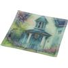 Hervit Piatto Vetro Blu Cottage con Scatola Regalo - 4 Colori - Svuotatasche, Svuota Tasche, Porta Oggetti, Piattino Porta Chiavi, Arredo Design, Regalo, Bomboniera - Ø20x20cm