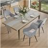 STOOLINK Sedia da Cucina Set di 4, Sedia Sala da Pranzo dal Design Moderno, Sedie Soggiorno Imbottita in Ciniglia, Sedie da Sala da Pranzo con Schienale Ritagliato per Cucina - Grigio