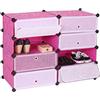 Mendler Scarpiera scaffale modulare HWC-B66 8 Scomparti Multiuso 73x92x36cm - Rosa