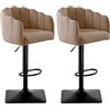 SUPPNEED Set di 2 sgabelli da bar con schienale, sedie da bar in lino, regolabili in altezza, girevoli per bancone da cucina, sedia da bar, sedia da parrucchiere, sgabello da cucina, sedie da pranzo