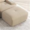 Bladez Moderno pouf a coste per divano modulare, in spugna 32D, pouf (beige, 1 sgabello)